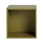 Muuto Stacked shelf module with backboard, medium, brown green