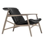 Armchairs & lounge chairs, Link easy chair, white oiled oak - black Elmotique leather, Black