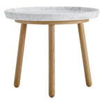Tureen table, 52 cm, oak - white marble