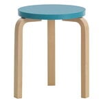 Aalto stool 60, anniversary edition, sky blue - birch