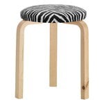 Artek Aalto stool 60, wild birch - Zebra black/white