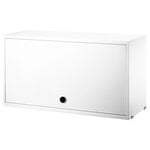 Shelving units, String cabinet with flip door, 78 x 30 cm, white, White