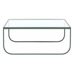 Tati coffee table, 90 cm, high, green khaki - clear glass