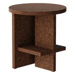 Nine Tee side table, round, smoked cork