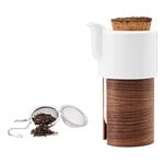 Warm teapot 6 dl, white - walnut, cork lid