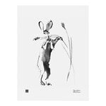 Posters, Hare in the harvest time poster, 30 x 40 cm, Black & white