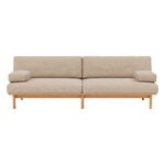 TAKT T19 Spoke Sofa with armrests, oak - warm grey Kvadrat Autumn 0331
