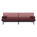 TAKT T19 Spoke Sofa with armrests, black blue oak - d. red-rose Kvadrat Autumn
