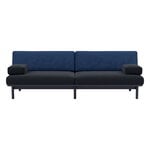 TAKT T19 Spoke Sofa with armrests, black blue oak - dark blue - cobalt blue