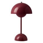 Illuminazione, Lampada da tavolo portatile Flowerpot VP9, prugna scuro, Rosso