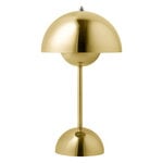 Lighting, Flowerpot VP9 portable table lamp, brass plated, Gold