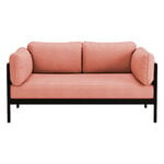 TIPTOE Easy 2-seater sofa, graphite black - vintage pink