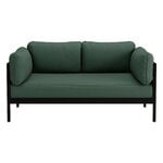 Easy 2-seater sofa, graphite black - forest green