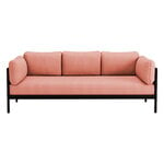 Sohvat, Easy 3-istuttava sohva, musta - vaaleanpunainen, Vaaleanpunainen