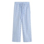 Tekla Poplin pyjama pants, stave stripes