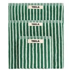 Tekla Terry towel, teal green stripes