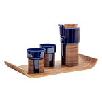 Warm tea set, blue - walnut, cork lid