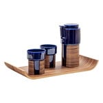 Warm tea set, blue - walnut, ceramic lid