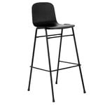 Bar stools & chairs, Touchwood bar chair, 75 cm, black - black steel, Black