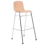 Bar stools & chairs, Touchwood bar chair, 75 cm, natural beech - chrome, Silver