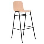Bar stools & chairs, Touchwood bar chair, 75 cm, natural beech - black steel, Black