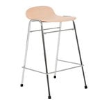 Bar stools & chairs, Touchwood counter stool, 65 cm, natural beech - chrome, Silver