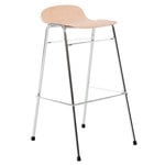 Bar stools & chairs, Touchwood bar stool, 75 cm, natural beech - chrome, Silver