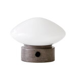 &Tradition Mist portable table lamp AP21, Grigio Caldo marble - opal glass