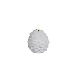 LED pine cone candle, 7 x 7cm, nordic white