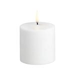 Rechargeable LED pillar candle, 6,8 x 6,8 cm, white plain
