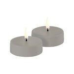 Uyuni Lighting Rechargeable LED maxi tealight candle, 6 x 2,3 cm, sandstone plain, 2 pcs