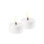 Uyuni Lighting Bougie chauffe-plat LED rechargeable, 3,9 x 2,3 cm, blanc uni, 2 pcs