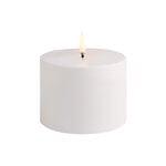 Kerzen, Outdoor LED-Stumpenkerze, 10,1 x 7,8 cm, Weiß, Weiß