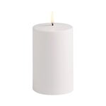 Outdoor LED pillar candle, 7,8 x 12,8 cm, white