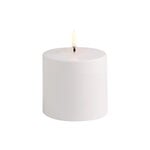 Kerzen, Outdoor LED-Stumpenkerze, 7,8 x 7,8 cm, Weiß, Weiß