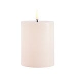 Candles, LED pillar candle, 7,8 x 10 cm, rustic texture, vanilla, White