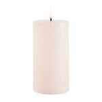 Candles, LED pillar candle, 7,8 x 15 cm, rustic texture, vanilla, White