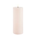 Candles, LED pillar candle, 7,8 x 20 cm, rustic texture, vanilla, White