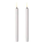Candele, Mini candela lunga LED, 2 pz, 1,3 x 12 cm, bianco nordico, Bianco