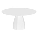 Tavoli da pranzo, Tavolo Burin, 150 cm, bianco - laminato bianco, Bianco