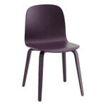 Muuto Sedia Visu, base in legno, prugna scura