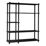 Bookcases, Elevate shelving system 7, black, Black