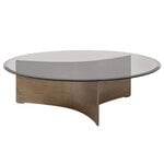 Coffee tables, Arc sofa table, large, brown glass - bronze patinated steel, Brown