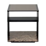 Sivu- ja apupöydät, Expose sivupöytä, pieni, ruskea lasi - Emperador marmori, Musta