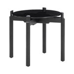 Side & end tables, Notch side table, round, S, black glass-black stained oak, Black