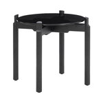 Wendelbo Notch side table, round, S, black glass-black stained oak