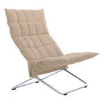 Armchairs & lounge chairs, K chair, wide, tubular base, natural/black, Beige