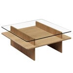 Woud Table basse Parallel, 90 x 90 cm, chêne laqué blanc