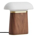 Woud Nova table lamp, walnut - opal glass