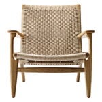 Armchairs & lounge chairs, CH25 lounge chair, oiled oak - natural cord, Natural